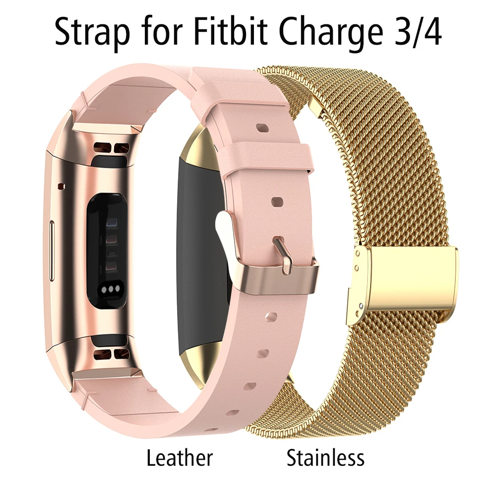 Аксессуары для браслета Fitbit Charge 3 Зарядка 4 металлический ремешок из натуральной