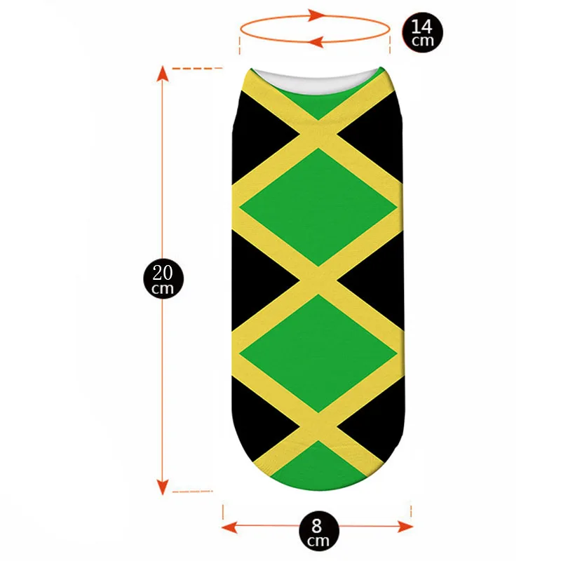 Мужские 3d печатных пар носков с изображением национального флага Женская