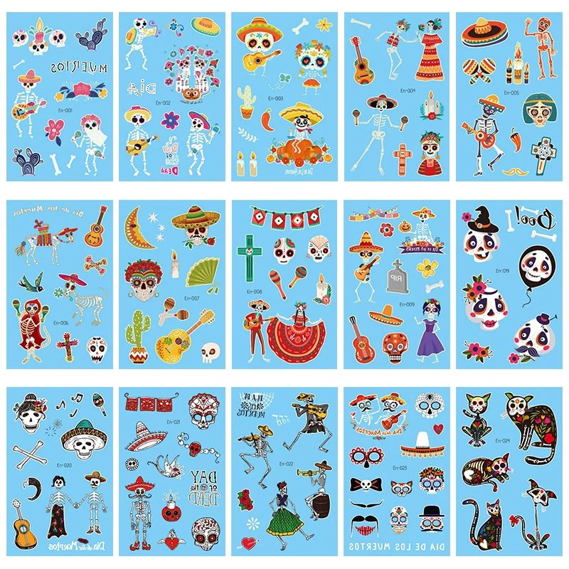 Luminous Halloween tattoo sticker Children's strange behavior Pumpkin bat cat ghost pattern glitter temporary kids tattoo RA037