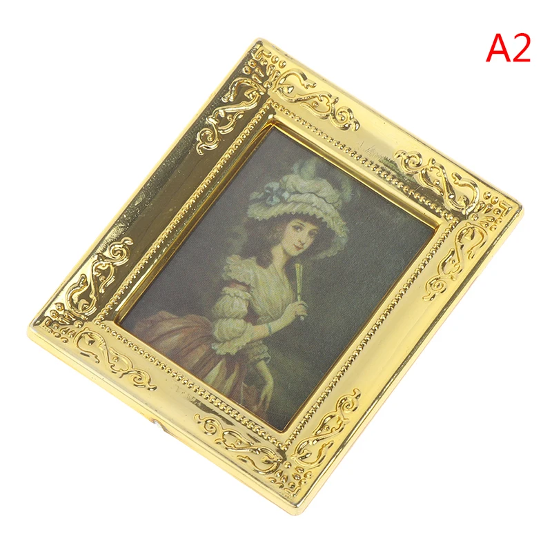 Винтажная 1:12 1/12 масштабная фотокартина Настенная картина для 1:12 кукольный домик Миниатюрный Miniaturas Casa De Munecas - Цвет: 1PCS