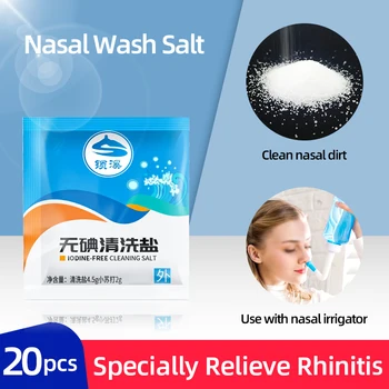 

30Bags iodine-free Nasal Wash Salt 4.5g Allergic Rhinitis Relief for Nose Wash Bottle Adults Children Sinusitis Nose Use Cleaner