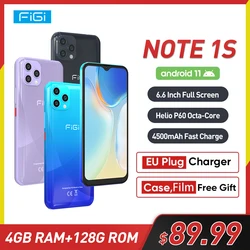 FIGI NOTE 1S 4G RAM 128G ROM Smartphone 6.6 Inch Helio P60 OCTA Core Mobile Phone 13MP Rear Camera 4500mAh Fast Charge Cellphone