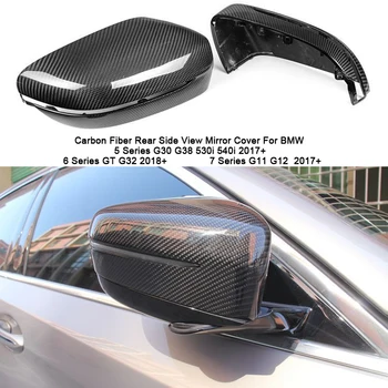 

Car Accessories Carbon Fiber Rear View caps Mirror Cover Gloss Black For BMW 5 6 7 Series G30 G38 530i 540i GT G32 G11 G12