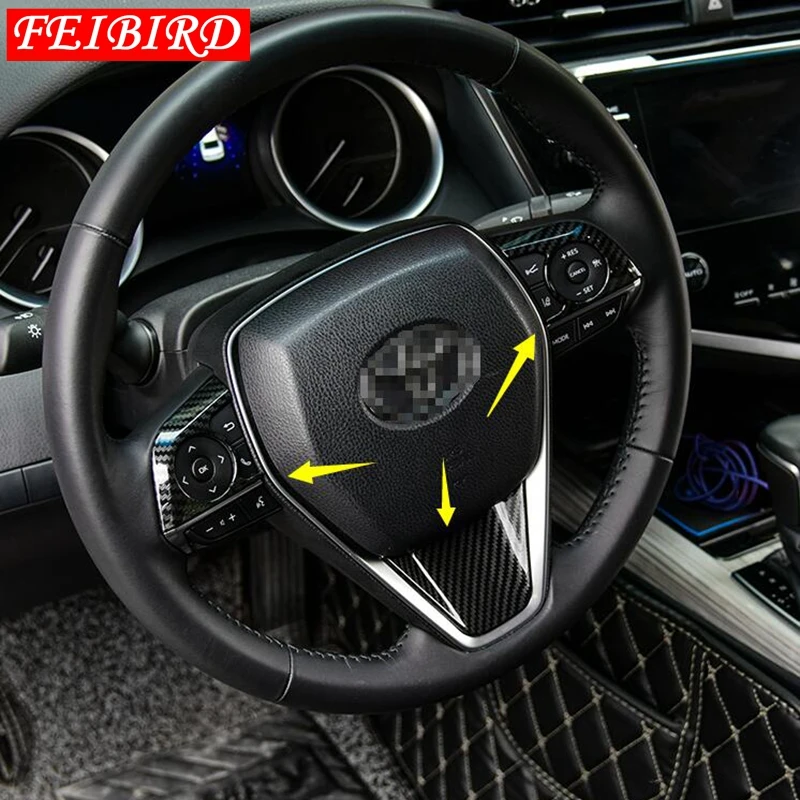 Auto Accessory Steering Wheel Decoration Cover Trim Fit For Toyota Camry 2018 2019 2020 Matte Silver / Carbon Fiber / Red Auto Accessory Steering Wheel Decoration Cover Trim Fit For Toyota Camry 2018 2019 2020 Matte Silver / Carbon Fiber / Red
