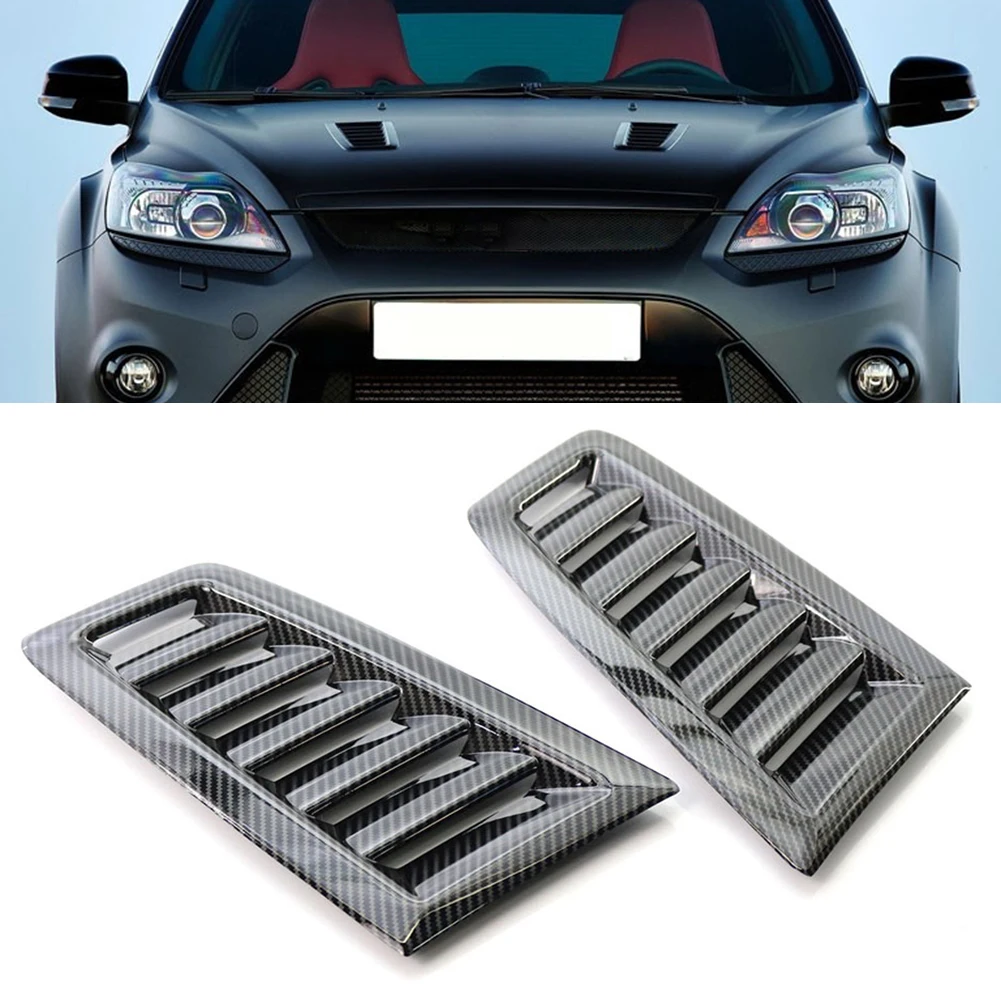Car Hood Vents Carbon Fiber Texture Universal Automotive Replacement Parts Suitable For