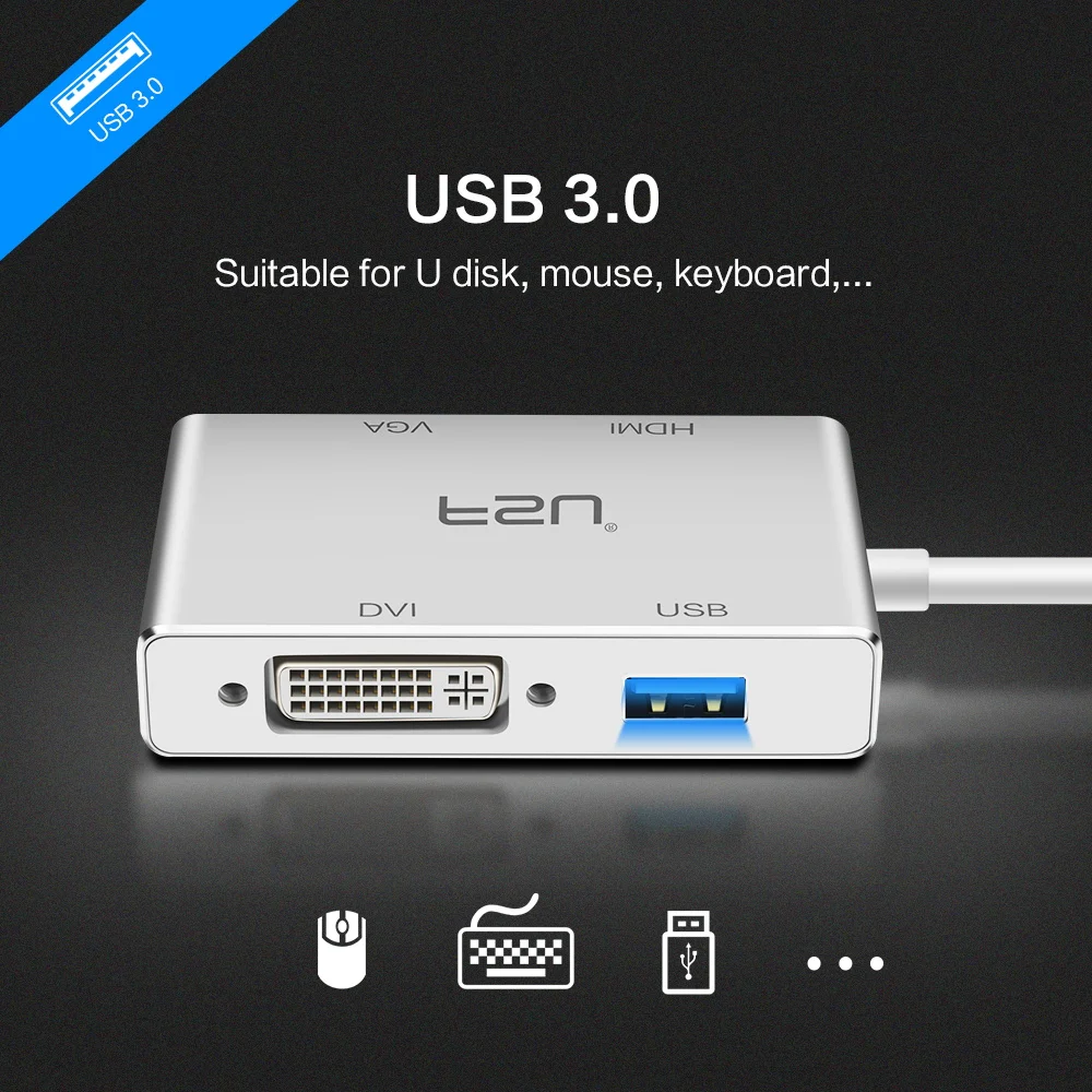 FSU 4 в 1 USB C HDMI Type c к 1080p адаптер VGA USB3.0 аудио видео конвертер концентратор для