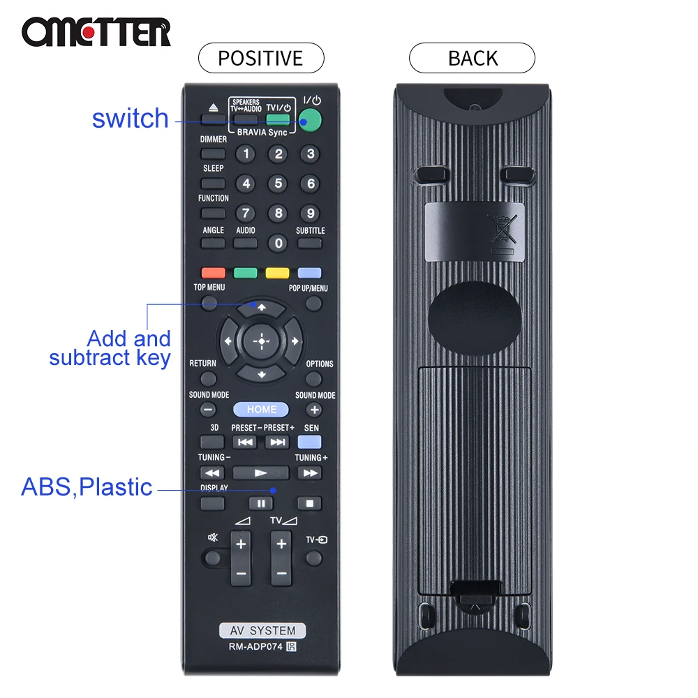 VINABTY RM-ADP072 Telecomando Ricambio Per Sony AV System - Compatibile BDVE385 BDVE390 - 6
