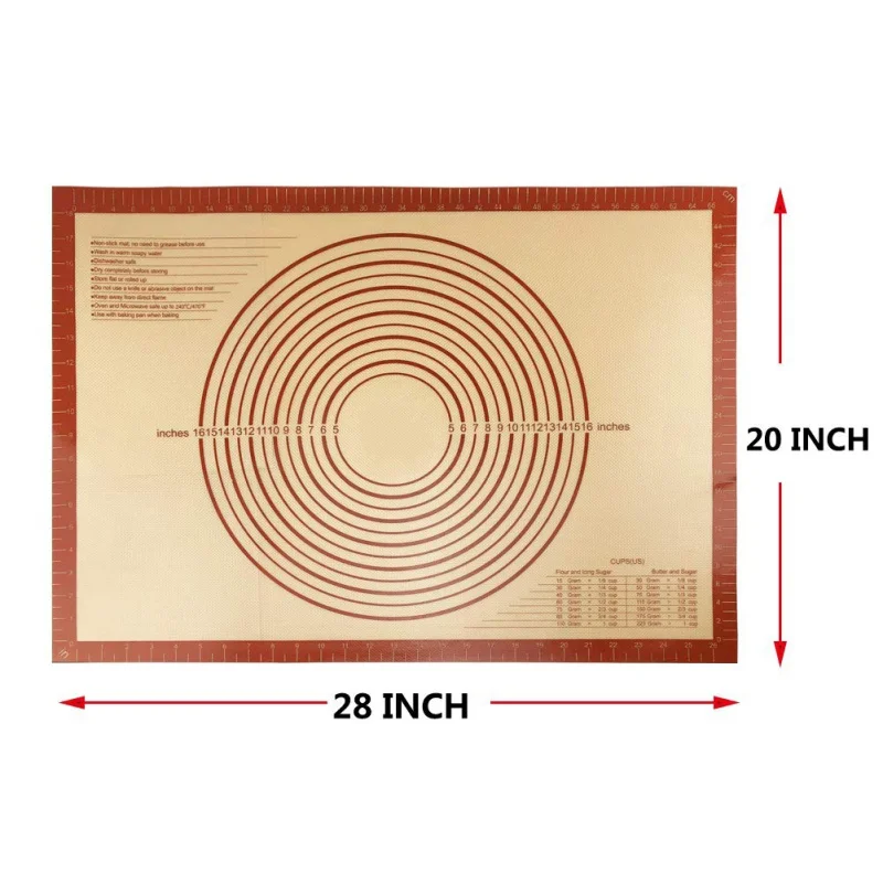 1 шт. силиконовый коврик для разминания пасты, бытовой коврик для выпечки со шкалой, высокая термостойкость, кухонные формы для выпечки, Кондитерские инструменты