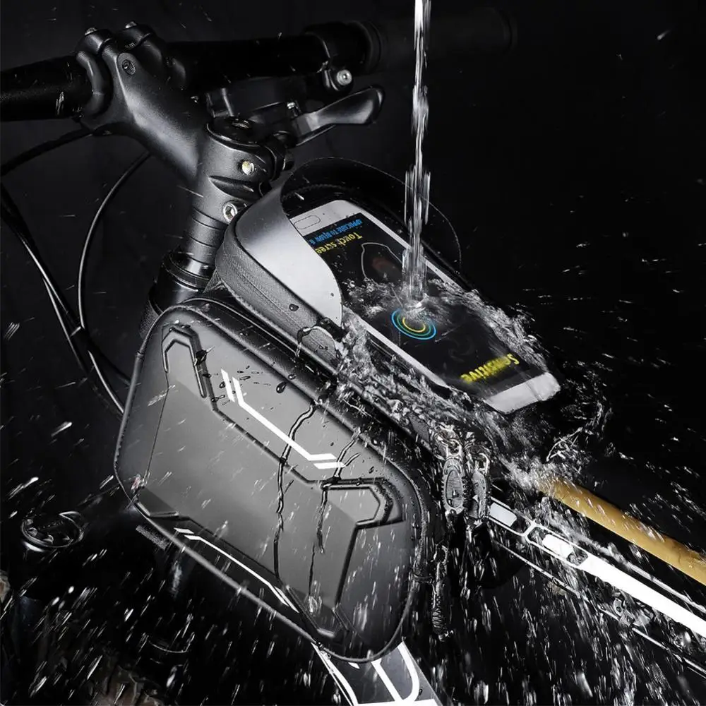 Сумка для велосипеда MTB, аксессуары для велоспорта, водонепроницаемая сумка для телефона с сенсорным экраном