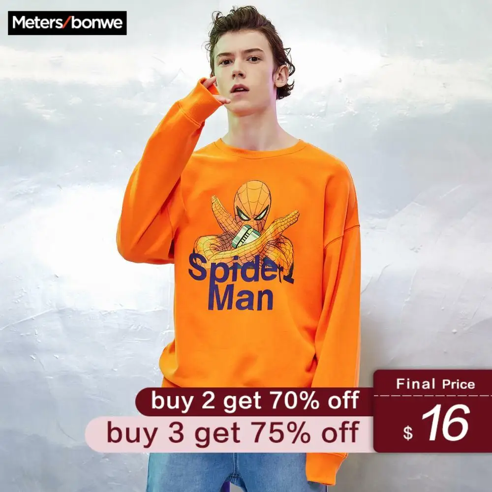 

Metersbonwe MTEE X Marvel Sweatshirt 2020 New Spring Men High Quality Loose Printing Sweatshirt Fashion trends Men Hip Pop Tops