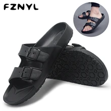 FZNYL/Мужская обувь; летние пляжные сандалии; мягкие дышащие повседневные сандалии с ремешком и пряжкой; Zapatos De Hombre; классические черные сандалии