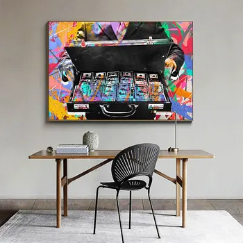 

Office Decoration Abstract Color Money Box Man Canvas Painting Posters Wall Decor Prints Art Picture for Living Room No Frame