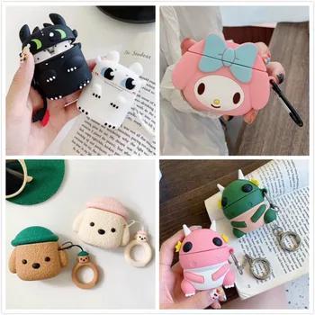 

3D Bluetooth Wireless Earphone Case For AirPods Case Silicone Cute Cover for Apple Air pods 2 Case Earpods Headphone Earbuds Box
