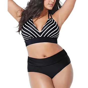 

swimsuit fused Women High Waist Bikini Plus Size Womens Solid Beach s biquinis feminino 2019 bathing suit women swim suit mayo