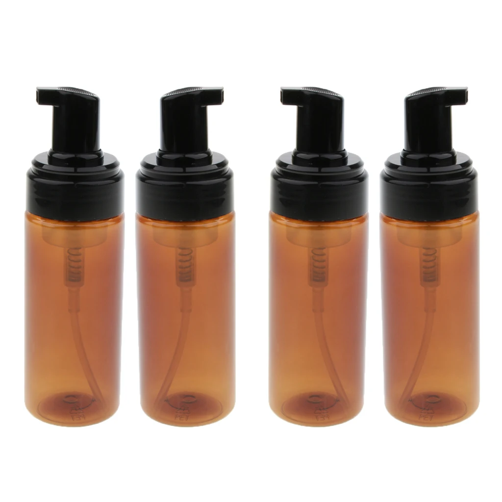 4Pcs Foaming Soap Dispenser, Plastic Refillable Foam Hand Pump Empty Bottles Container for Castile Liquid Soap , 150 ml/Pcs