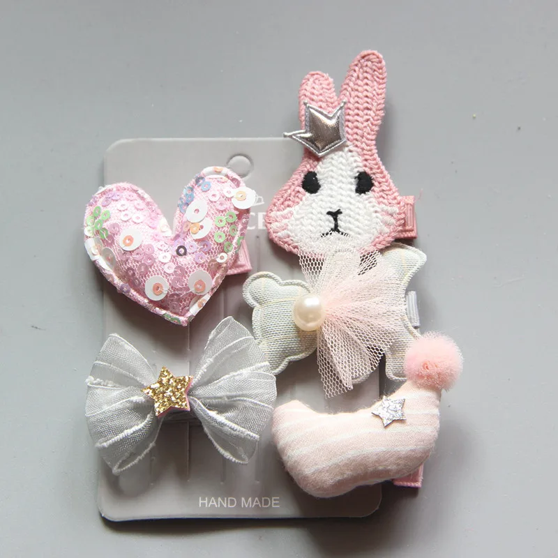 5 NEW 5-6pcs/lot Kids Barrettes Hairpins flower girls hair bows children stars hair clips for girls children hair Accessories - Color: 5