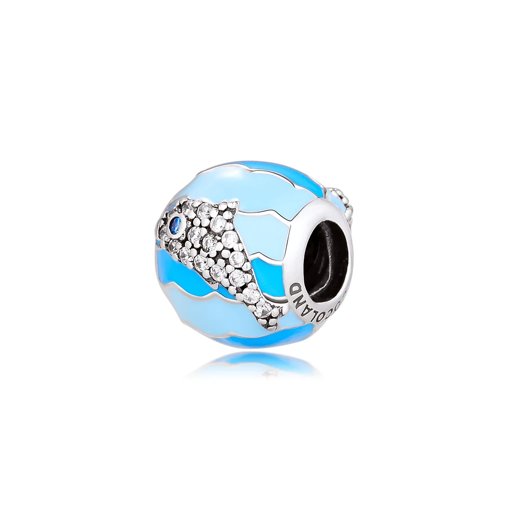 

BEADS for Jewelry Making BraceletS Playful Dolphin cHarMs with Mixed Enamel 100% 925 OrigiNal Sterling Silver Jewerly Free Ship