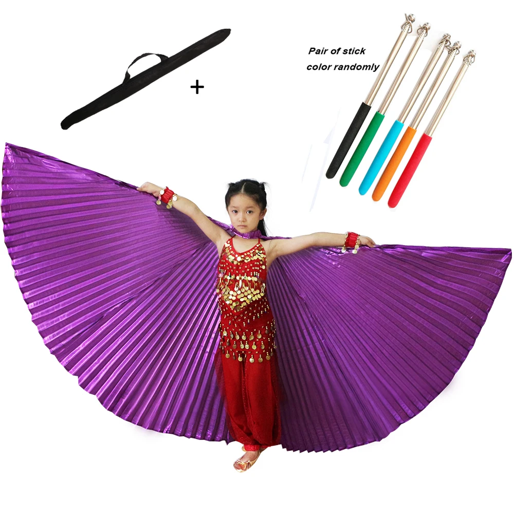 Детские крылья для танца живота, крылья для девочек Isis, Болливуд, Восточный Египет, Египетский танцевальный костюм, крылья с палкой, сумка для детей