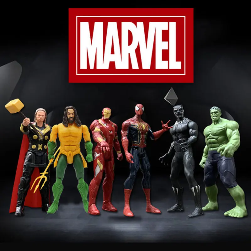 Экшн фигурка Marvel Мстители Бэтмен вспышка Супермен Аквамен Человек паук танос