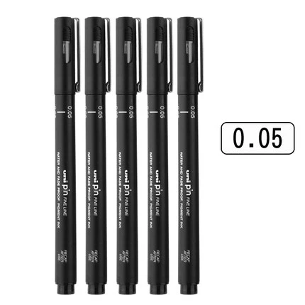 5 шт. Защитные чехлы для сидений, сшитые специально для Mitsubishi Uni PIN200 черный Liner003/005 01/02/03/05 08 иглы пера Водонепроницаемый чертежная ручка для Графика/манга дизайн - Цвет: 0.05