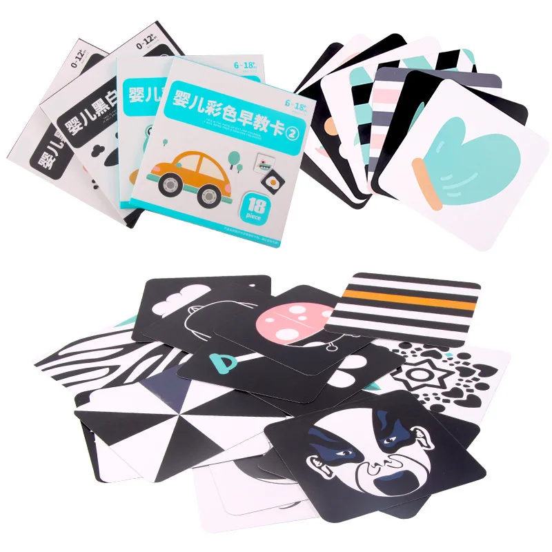 

Black And White Card Infant Early Childhood Flash Card Baby Visual Excitation Color Newborns Educational Toy 0-1-Year-Old 3 Mont