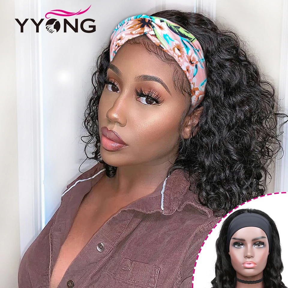 YYong Hair New Release Loose Deep Wave Protective Headband Scarf Wig 100% Wig Can Be Colored Non-Lace Wig