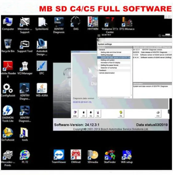 2020 12 MB STAR SD C4 C5 полное программное обеспечение с 500GB HDD/SSD Поддержка режима