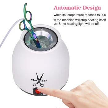 

Automatic Nail Tool Cleaner Machine High Temperature Metal Tattoo Nail Scissors Cleaning Pot with Quartz Nipper Tweezers Tools