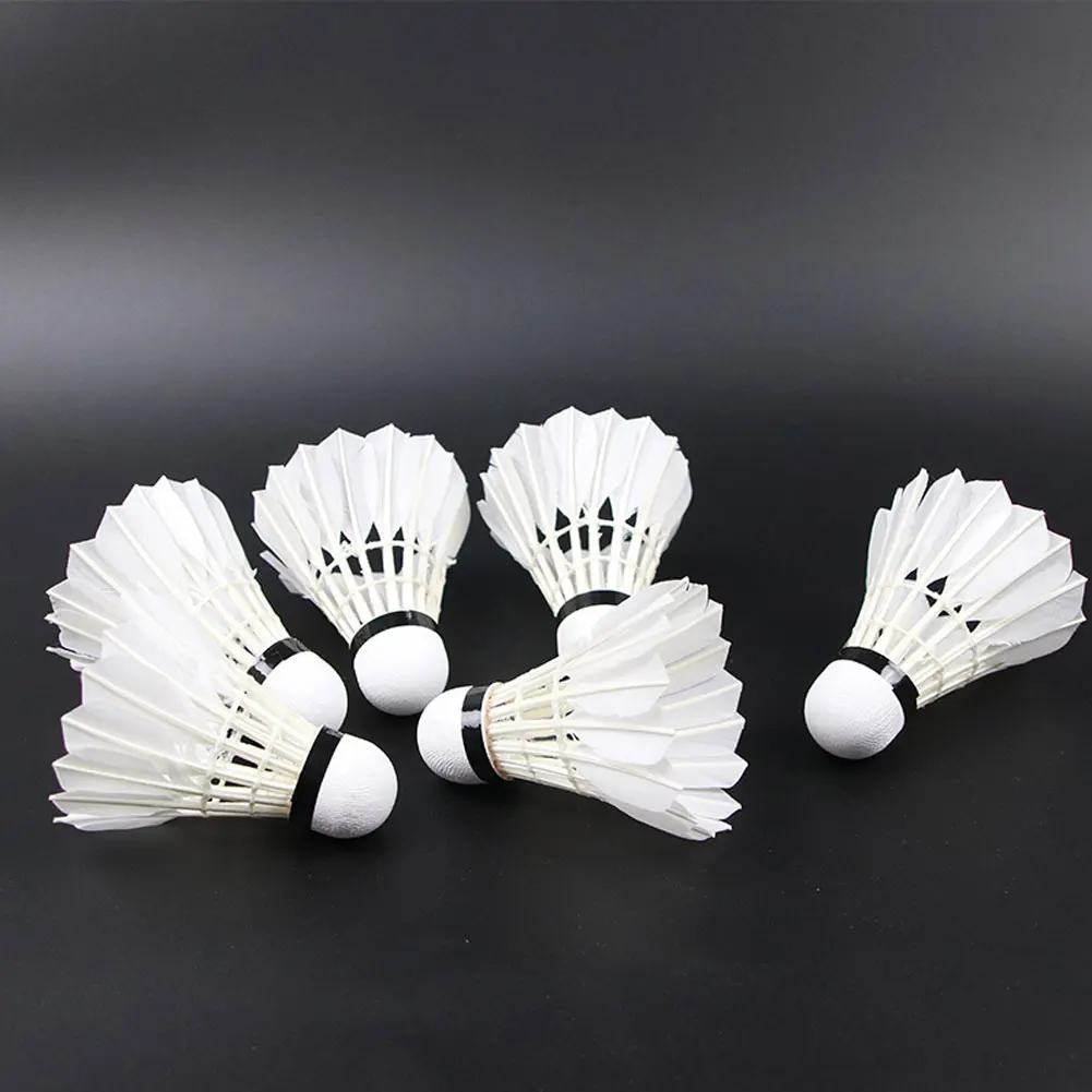 Tête de Badminton en plume d'oie, 12 pièces/paquet, grande