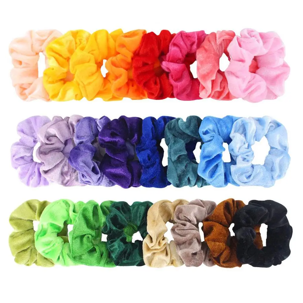 50 шт./компл. Scrunchies Винтаж бархат резинка для волос пакет Для ...