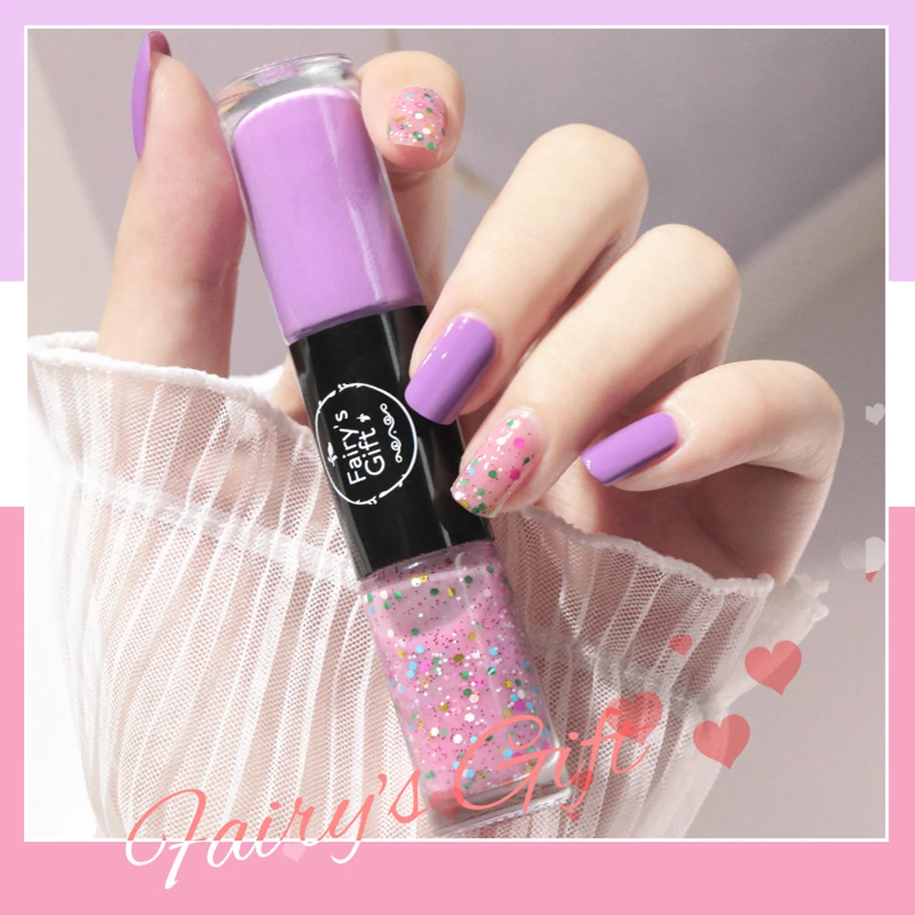 

1 Pcs Double-Head Nail Polish Portable Free Baking Long-lasting Quick-drying Waterproof Sequin Nail Lacqure