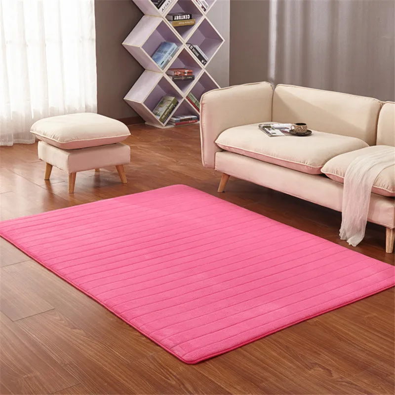 

Rectangular Outdoor tent bottom mat thick coral fleece carpet tatami rug bedroom living room bay window blanket crawling mat
