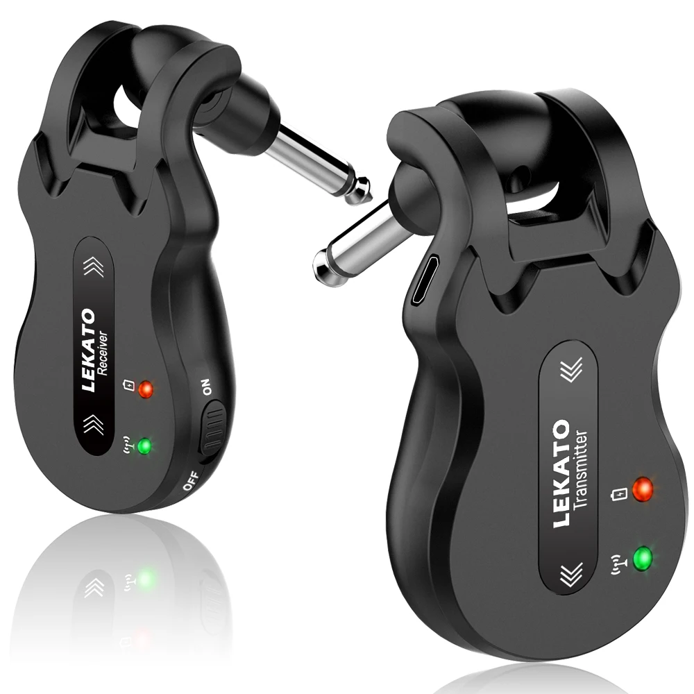 Lekato-transmissor e Receptor Wireless para Guitarra Sistema de Transmissão sem Fio Alcance de Transmissão Canais Micro 4 Usb - Image 2
