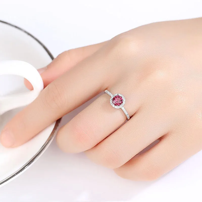 Jellystory 925 пробы Серебряное кольцо креативные рубиновые кольца для женщин обручальное кольцо из красного драгоценного камня Ювелирные изделия подарок Размер 6-9