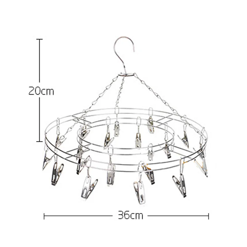

Airer Drying Rack Clips Hanging Baby Clothes Multifunctional Stainless Steel Silver Socks Underwear Hangers