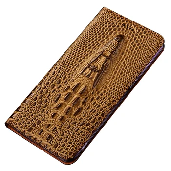 

for Honor 9X Pro Case Flip Genuine Leather Crocodile Head pattern Soft Silicon Back Cover for Huawei Honor 9X Coque