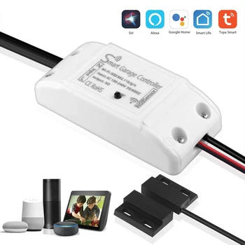 

Wifi Smart Garage Door Controller Tuya Smart Life App Wireless Garage Door Control Door Sensor Security Smart Home System