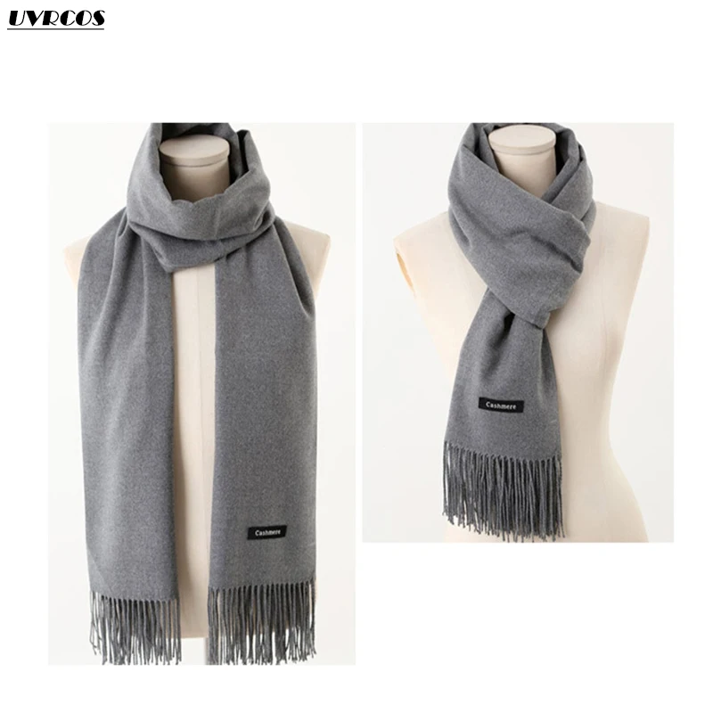 

The new autumn winter pure color imitation cashmere thick warm fashion versatile scarf women's shawl casual wrap shawl headscarf