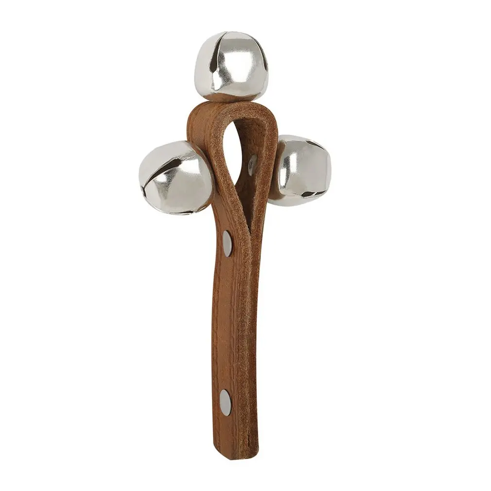  Three Bell Leather Rattle Baby Toy Leather Rattle Early Education Teaching Aid Children Percussion  - 4000464674180
