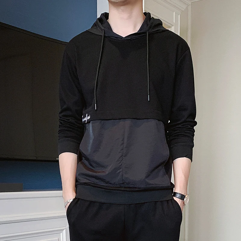 

2019 fashion new men's fleece single men on the loose in the spring and autumn outfit clothes fashion popular logo t shirt