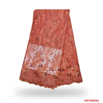 

african lace fabric 2020 high quality lace French Sequins Net Embroidery Tulle Lace Fabric for dress f191213