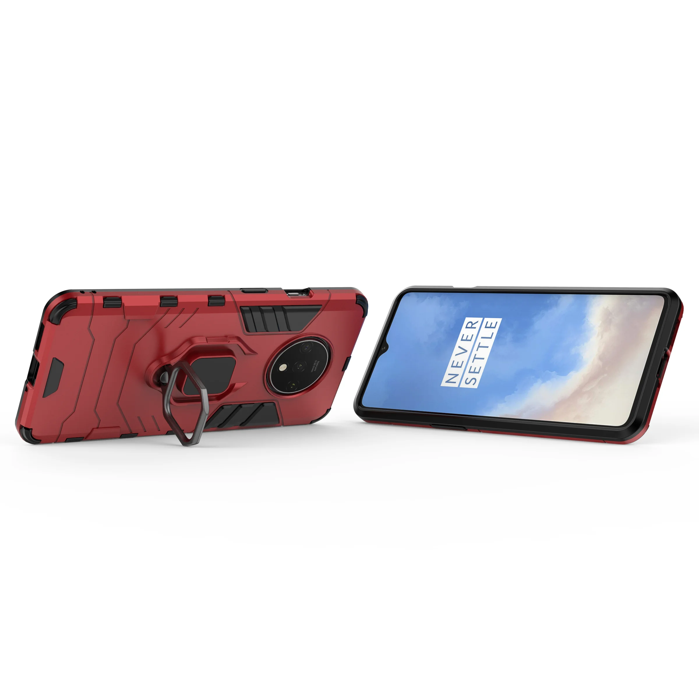 Для Oneplus 7T чехол, роскошное кольцо, задняя крышка, подставка, броня, противоударный чехол для Oneplus 7 T, чехол