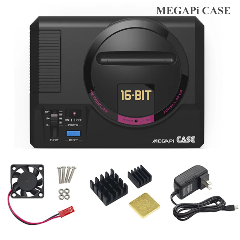 Retroflag MEGAPi CASE-M для Raspberry Pi 3 Model B Plus классический usb-контроллер-M + вентилятор + радиаторы + адаптер питания для RetroPie