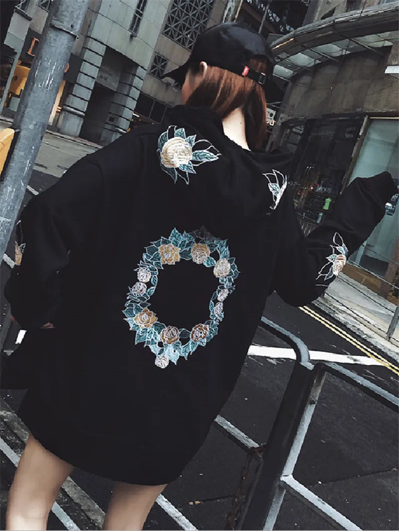 Casual Women Hoodies Plus Size Black Pullover Korean Japan Style Thick Loose Female Tracksuits Sweatshirt Student R118