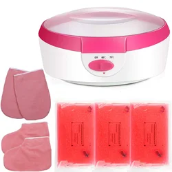 Warmer Wax Machine Paraffin Heater for Hand Foot Spa Skin Rejuvenation Pedicure Waxing Kit Therapy Bath Moisturizing with Gloves