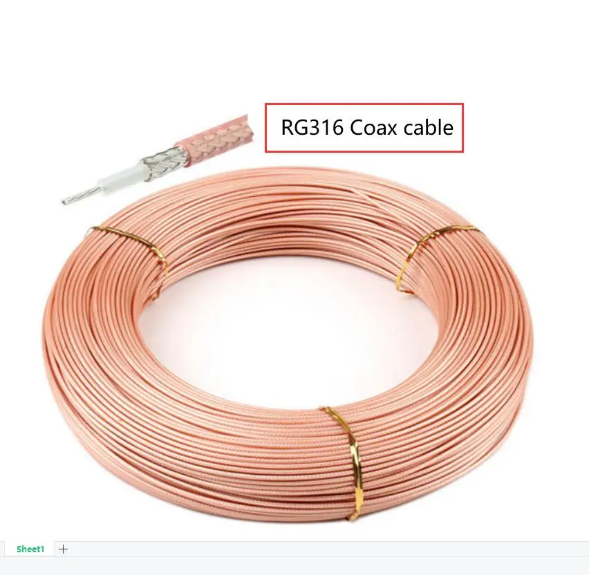 Ventes d'usine RF câble coaxial SMA à SMA connecteur SMA mâle à RP-SMA mâle Jack RG316 Pigtail câble 15cm