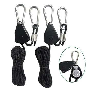 

Useful Adjustable 1 Pair 2 PCS 1/8" Rope Drop Lanyard LED Lamp Hanging Shelf Tightener Ratchet Sling