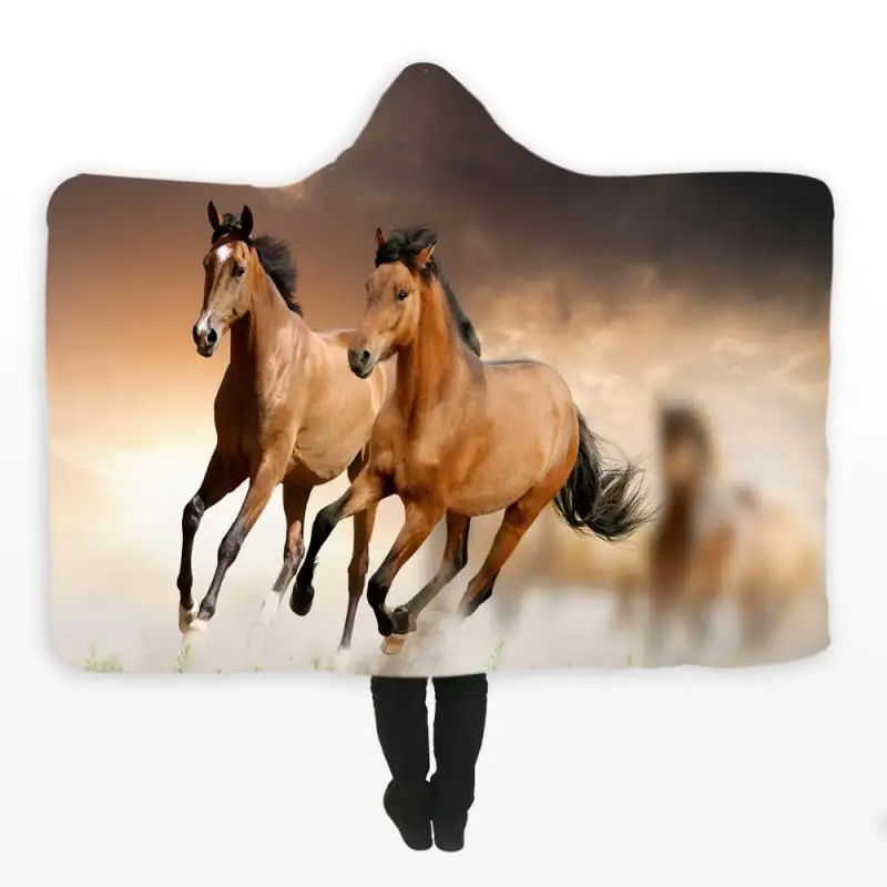 

Animal Soft Blanket For Adults 3d Printed Hooded Blanket Sherpa Winter Warm Throw Blanket Hoodie Blanket Travel Mantle Wtih Hat