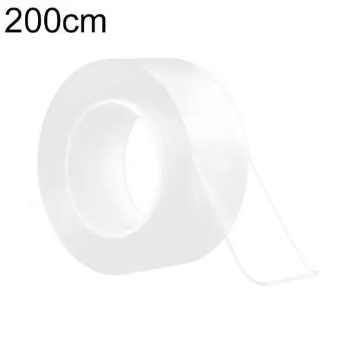 Transparent 200cm 1/2/3/5 м ленты Многофункциональный Многоразовые двусторонний скотч Не оставляющий следов клейкий Волшебные Ленты оборудование клеи - Ширина: Transparent 200cm
