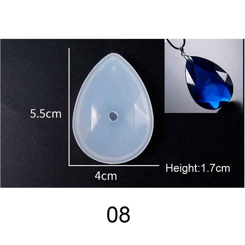 Popular1PC 3D кулон DIY ожерелье ювелирные изделия формы подвески со шкалой из кристаллов Ювелирные изделия смолы формы для ювелирных изделий инструмент - Цвет: 08